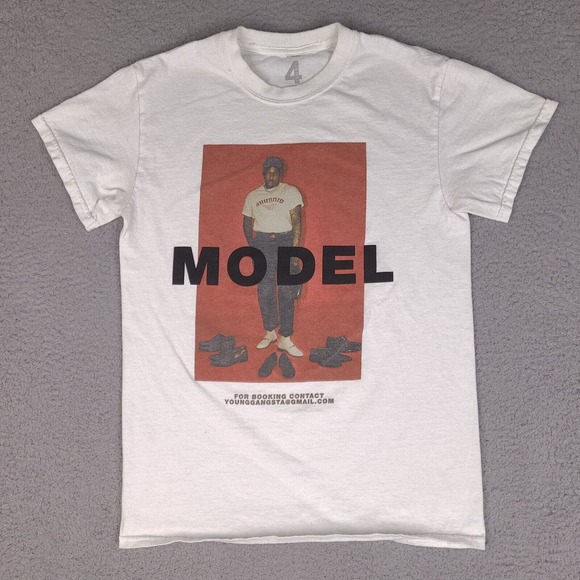 4Hunnid YG Model T Shirt‎ Men’s Small White Young Gangsta Hip Hop Rap - Picture 1 of 10